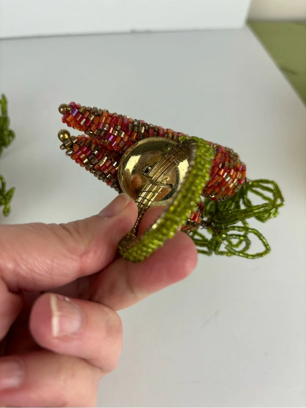 Pier 1 Beaded Carrot Napkin Rings-6pc Set-Spring/Easter